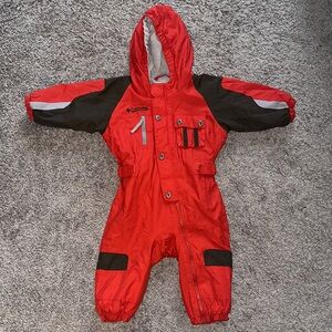 Columbia Red and Black Hooded Snowsuit